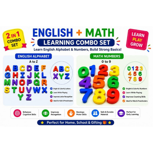English Alphabet & Math Number Set Image