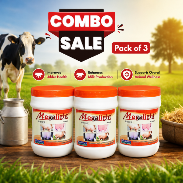 Megalight Powder Combo Pack of 3 (600gm x 3) | Udder Health Supplement Image