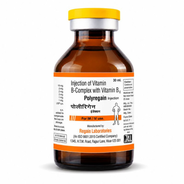 Polyregain Vitamin B-Complex with Vitamin B12 Injection 30 ml Image