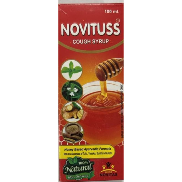 Novituss Cough Syrup 100ml Honey Based Ayurvedic Formula Image