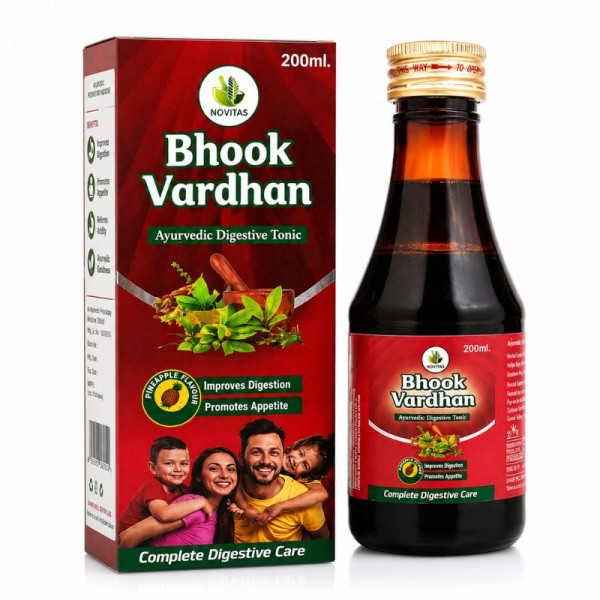 Novitas Bhook Vardhan Ayurvedic Digestive Tonic 200ml Pineapple Flavour Image