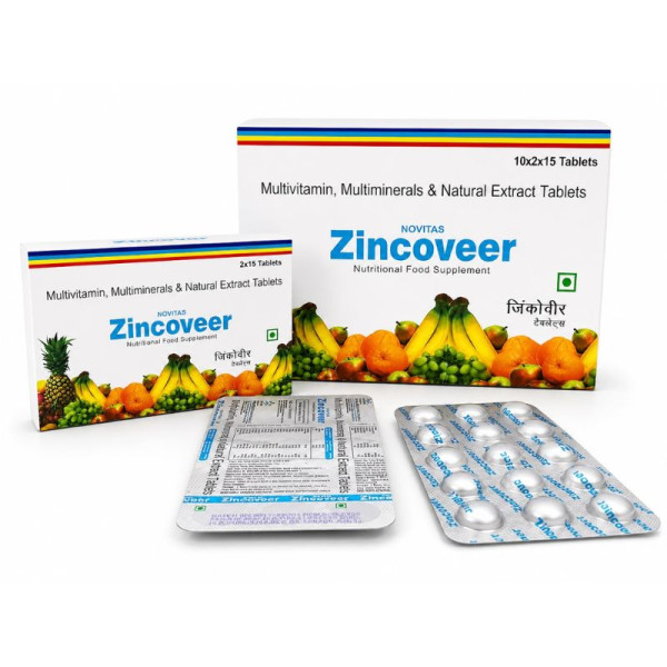 Novitas Zincover Multivitamin Multimineral & Natural Extract Tablets Image