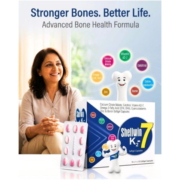 Shellwin K-2-7 Softgel Capsules for Advanced Bone Health Support Image