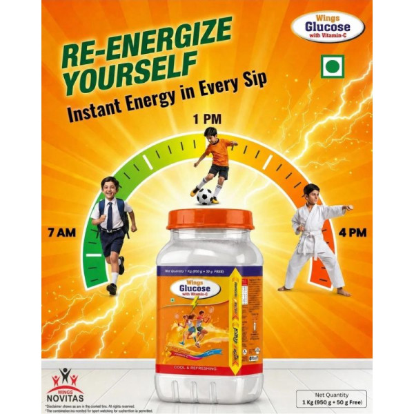 Wings Glucose with Vitamin-C & Zinc Energy Drink Powder 1 Kg Image