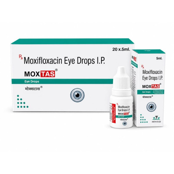 MOXTAS Moxifloxacin Eye Drops I.P. 5 ml by Novitas Image