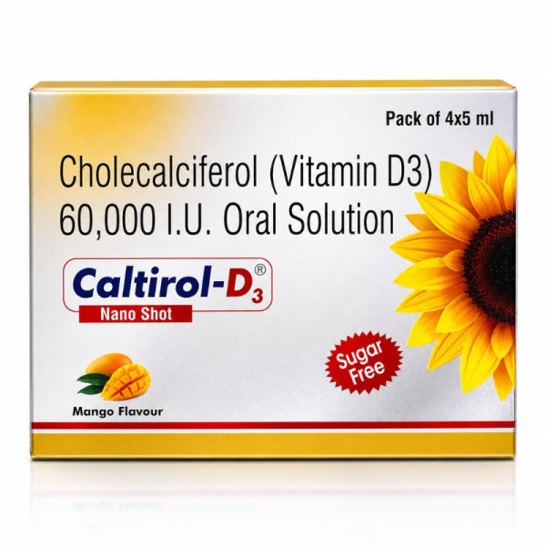 Caltirol-D3 Nano Shot Vitamin D3 60,000 IU Oral Solution 4 x 5 ml Image