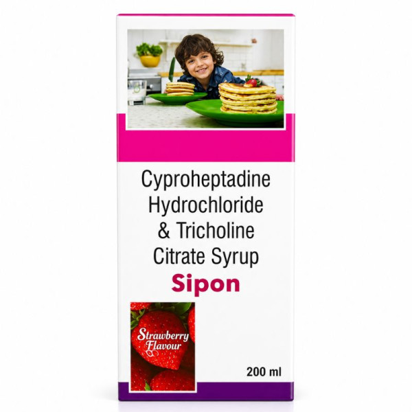 Sipon Cyproheptadine Hydrochloride & Tricholine Citrate Syrup 200ml Image