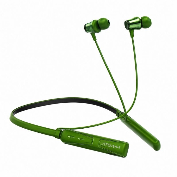 Aroma NB123 Everest Wireless Neckband Earphones Green 60H Playtime Image