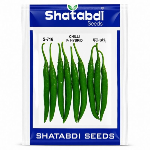 Shatabdi S-716 Chilli F1 Hybrid Seeds 10g Green Chilli Hybrid Seeds Image